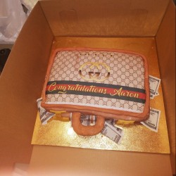 Gucci brief case cake