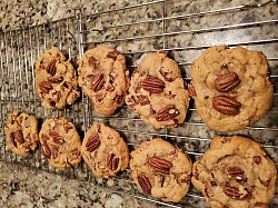 Bourbon chocolate chip pecan cookies