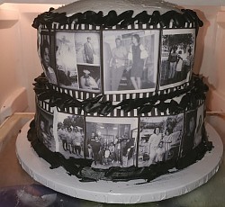 Picture reel 2 tier cake butter with strawberry fill